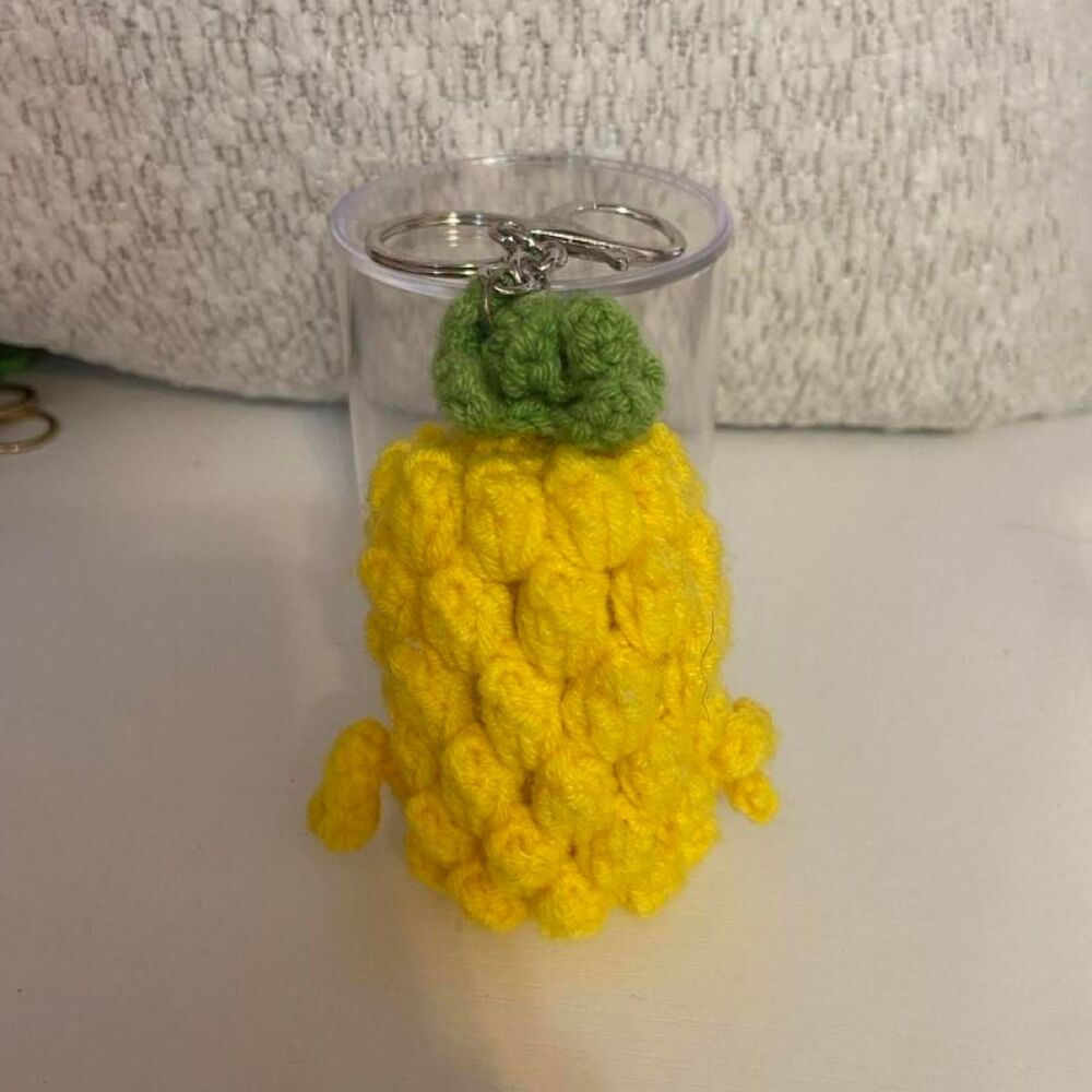 Handmade Crocheted Keychain pineapple